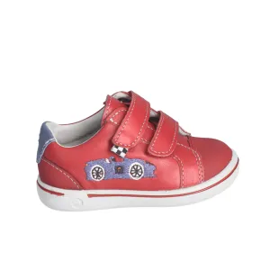 Luigi Red Leather Sneaker with Racing Car Design
