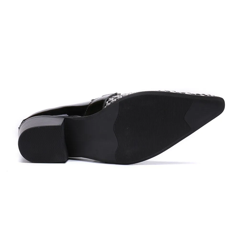 Men's Checkerboard Genuine Leather Oxford Shoes