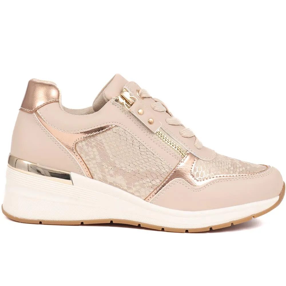 Metallic Accent Wedge Trainers - BELWOIL39019 / 325 106