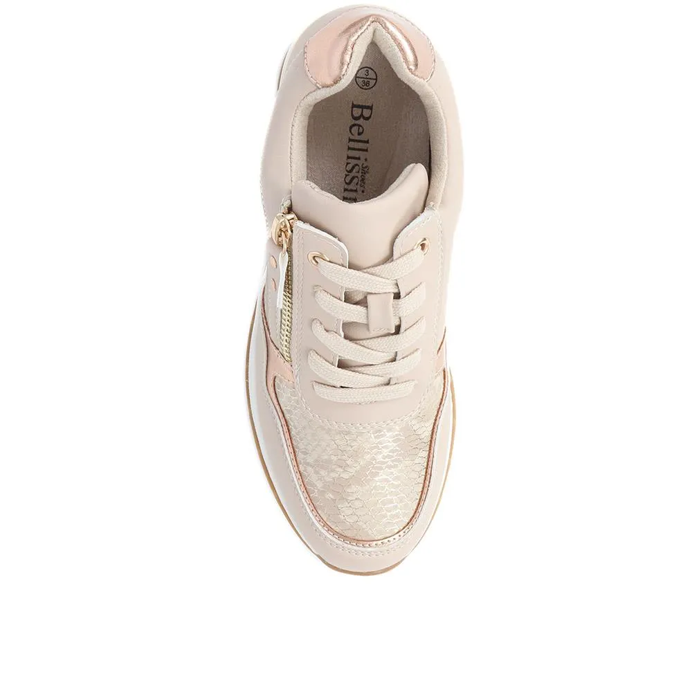 Metallic Accent Wedge Trainers - BELWOIL39019 / 325 106