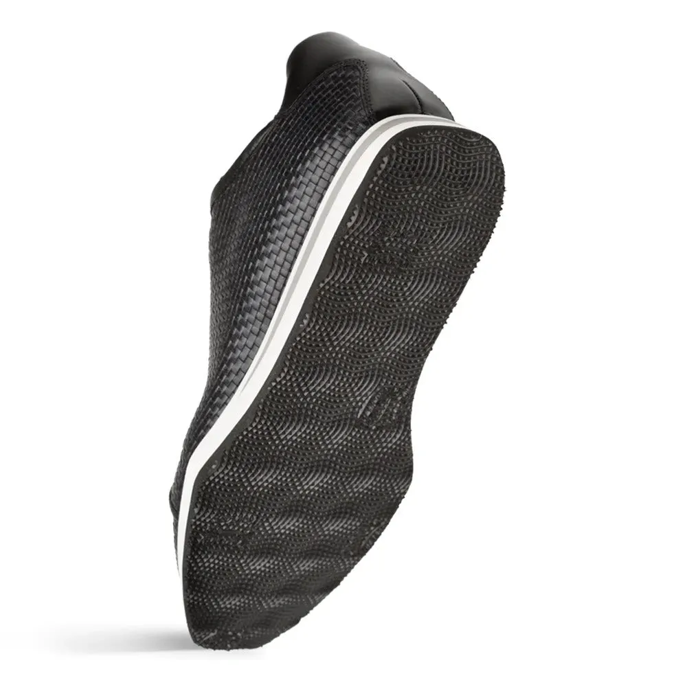 Mezlan A20301 Men's Shoes Black Woven / Calf-Skin Leather Sport/Casual Derby Sneakers (MZS3522)