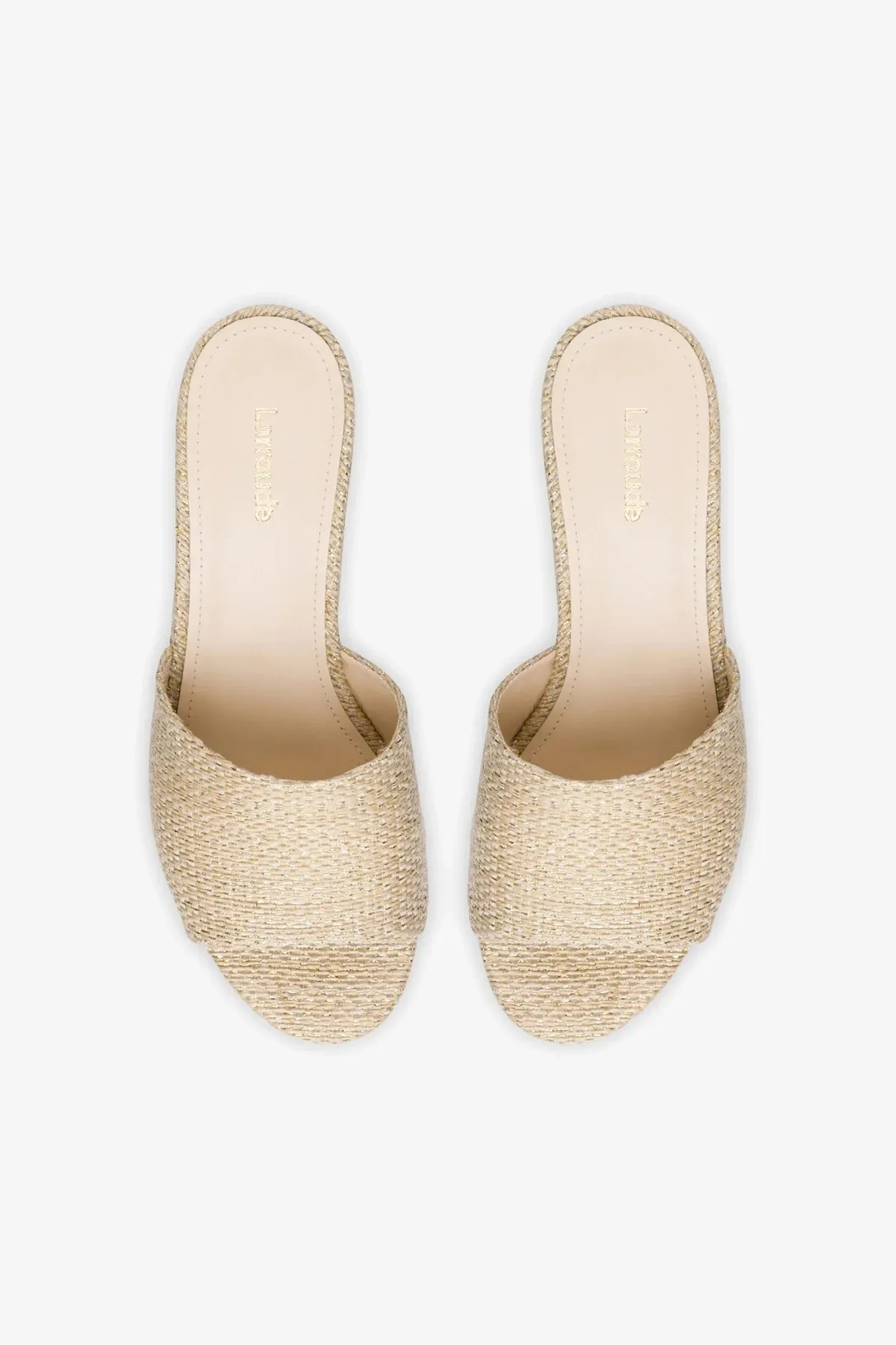 Miso Platform Sandal In Metallic Raffia