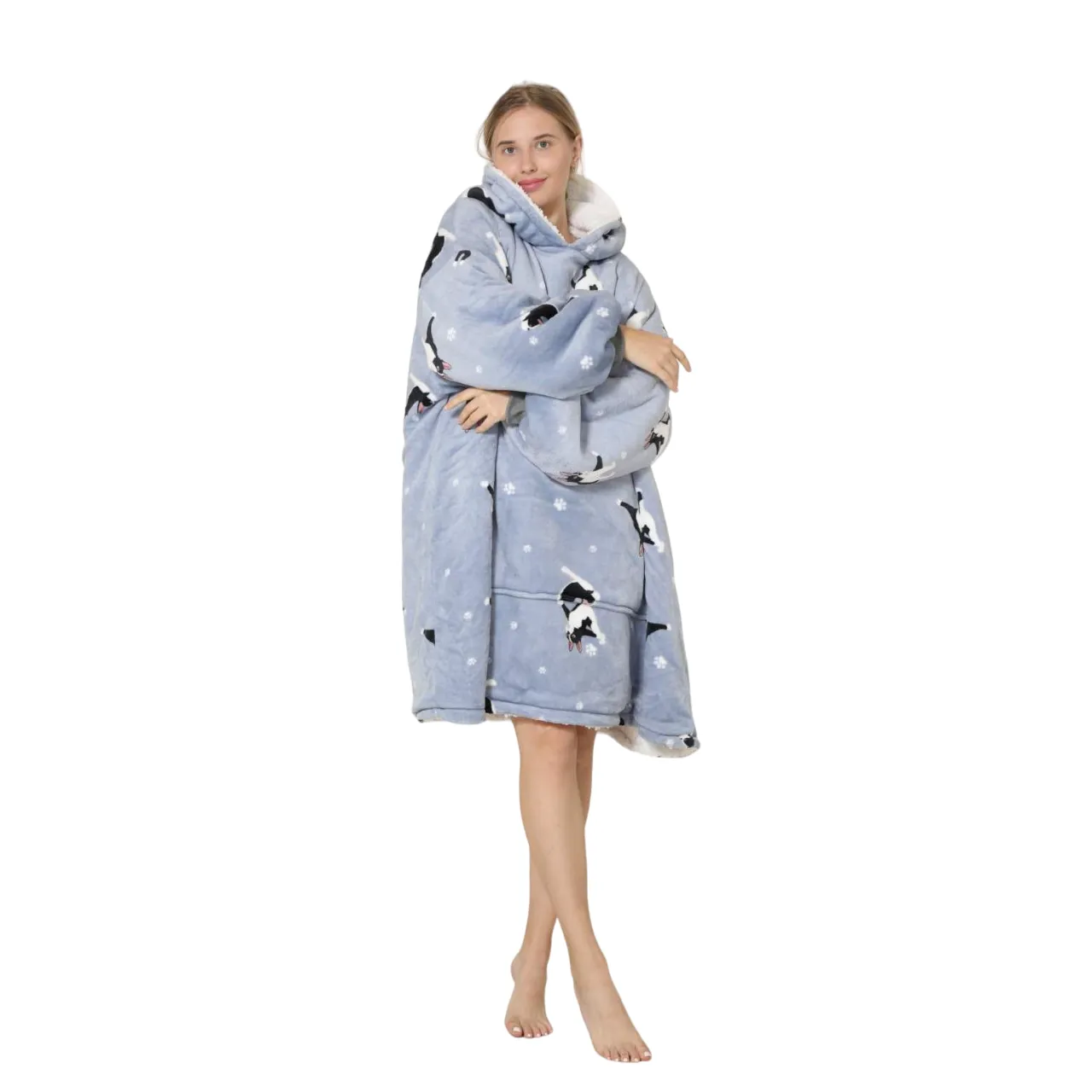 My Snuggy - Adult French Bulldog Yoga Lover Hoodie Blanket
