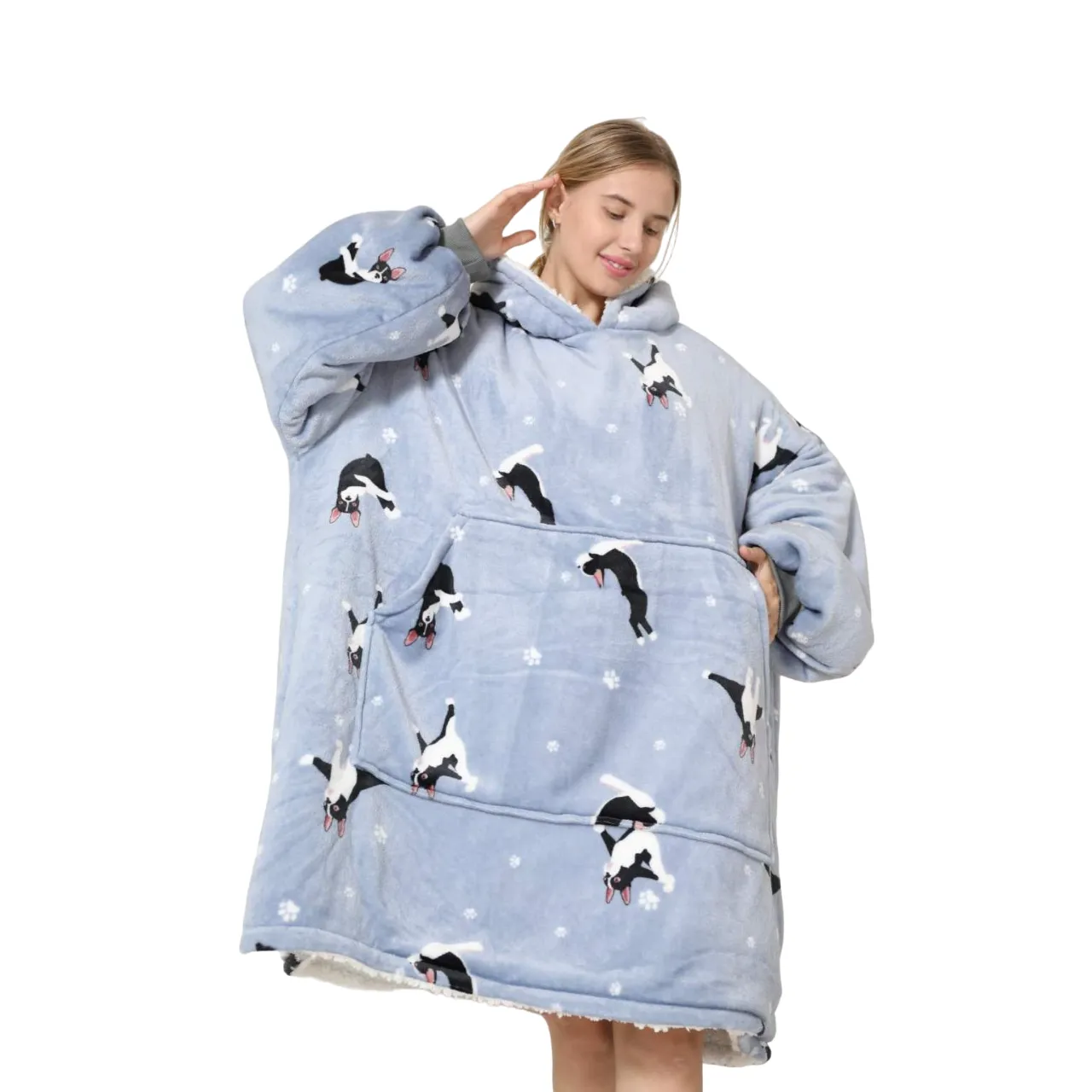 My Snuggy - Adult French Bulldog Yoga Lover Hoodie Blanket