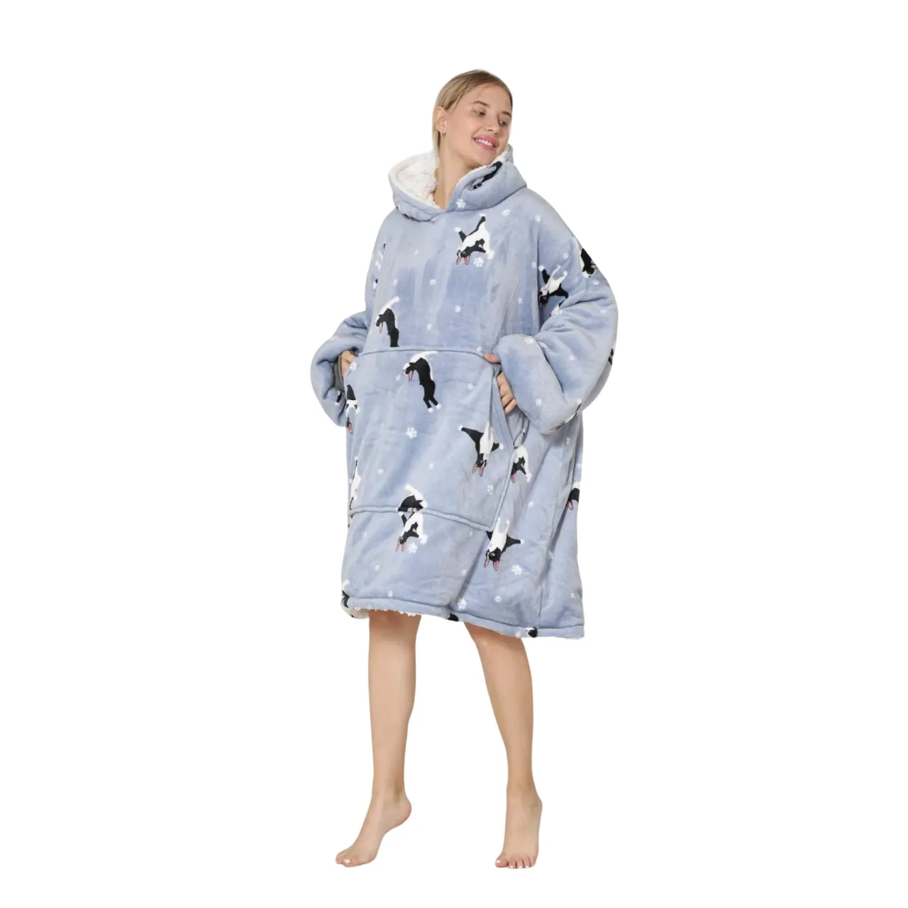 My Snuggy - Adult French Bulldog Yoga Lover Hoodie Blanket