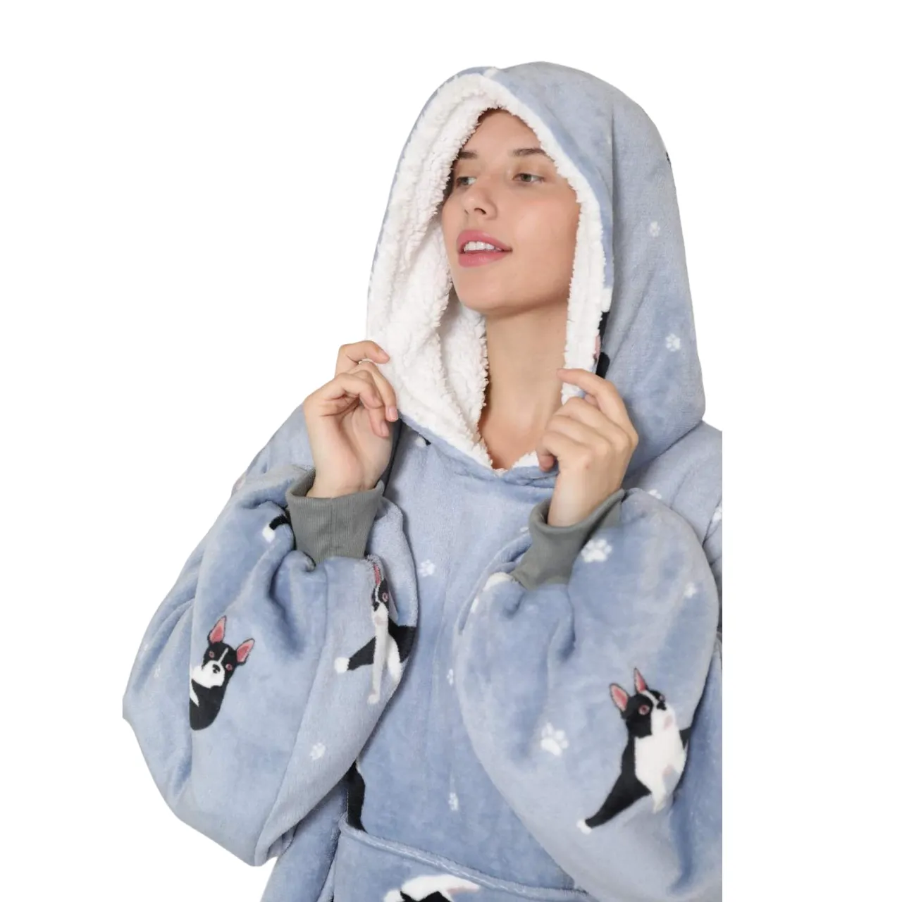 My Snuggy - Adult French Bulldog Yoga Lover Hoodie Blanket