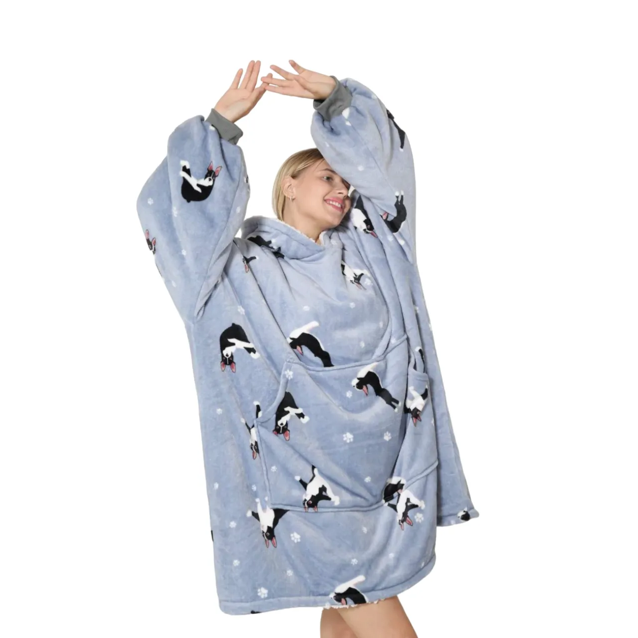 My Snuggy - Adult French Bulldog Yoga Lover Hoodie Blanket
