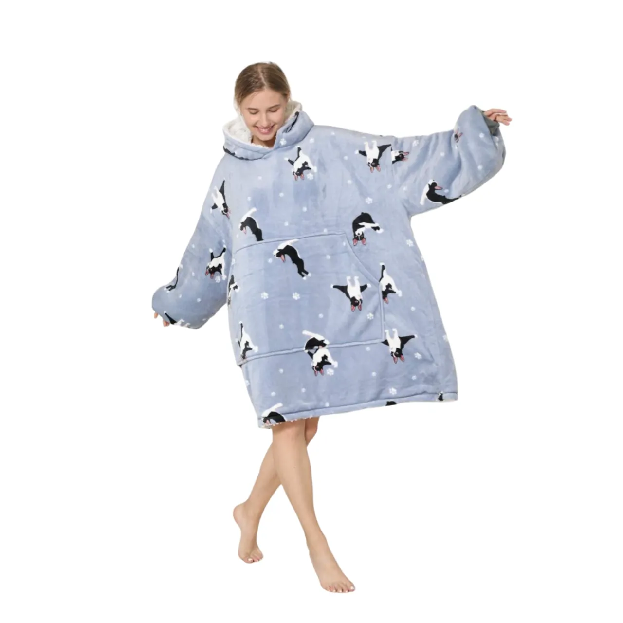 My Snuggy - Adult French Bulldog Yoga Lover Hoodie Blanket