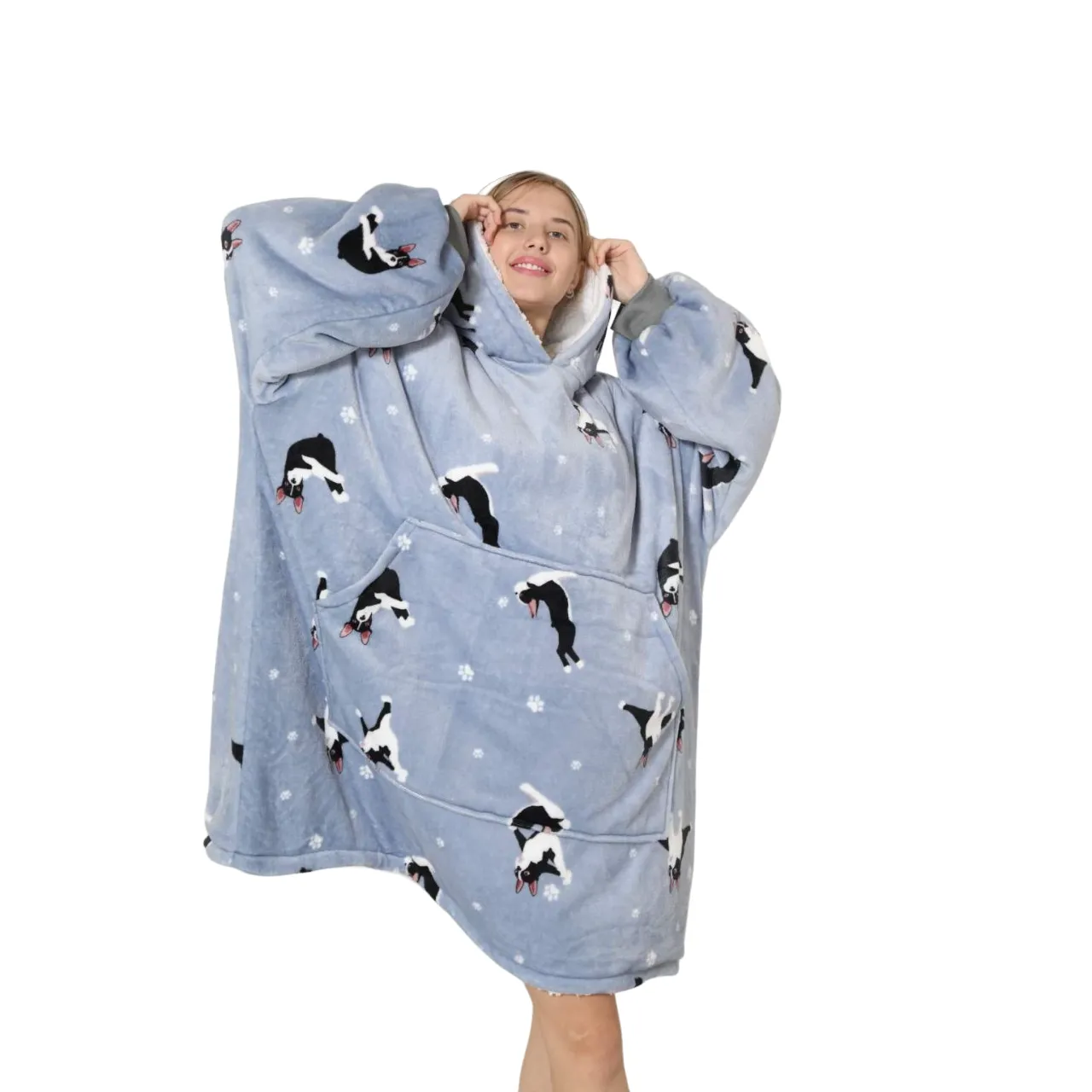 My Snuggy - Adult French Bulldog Yoga Lover Hoodie Blanket