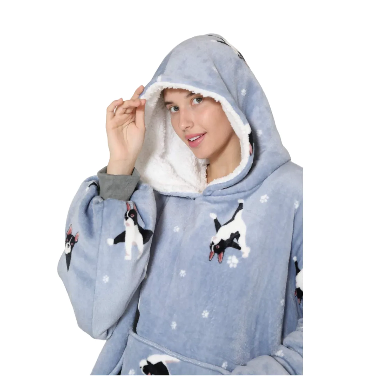 My Snuggy - Adult French Bulldog Yoga Lover Hoodie Blanket