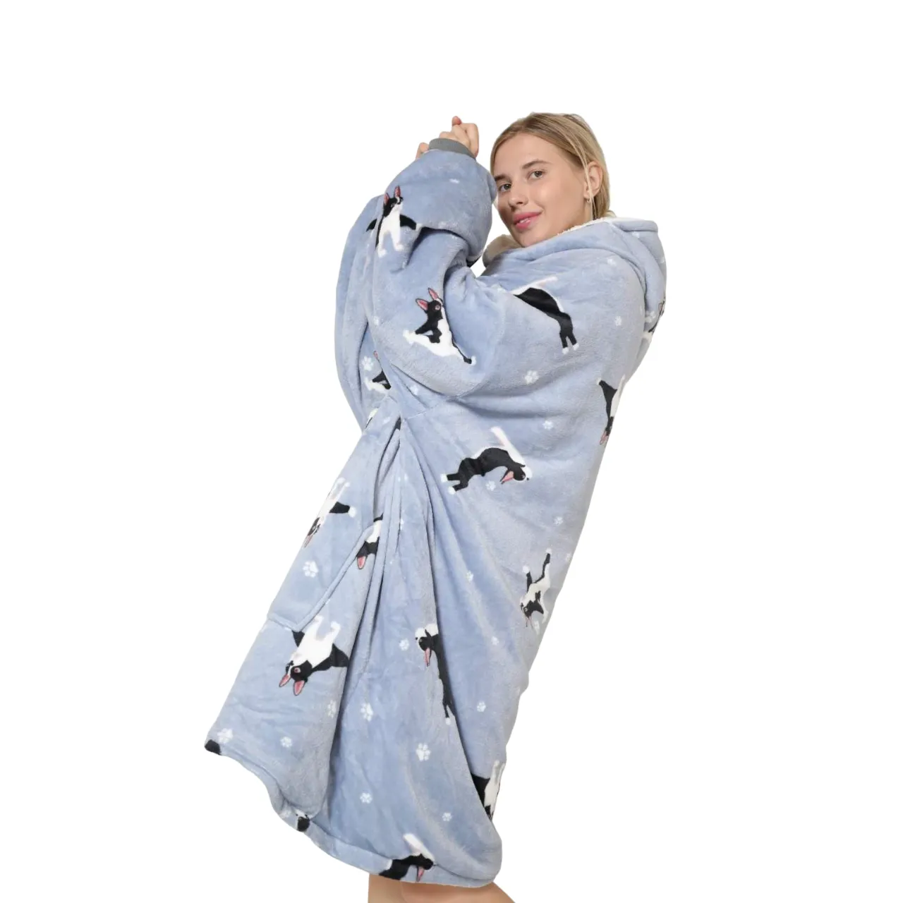 My Snuggy - Adult French Bulldog Yoga Lover Hoodie Blanket