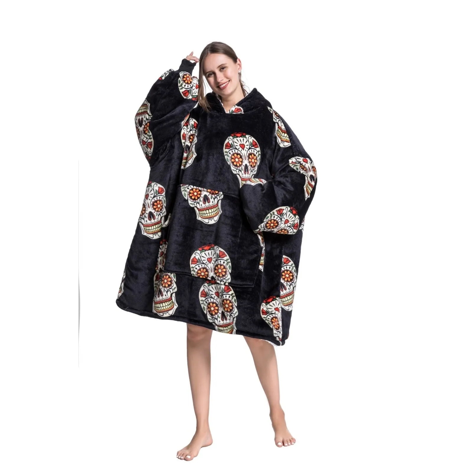 My Snuggy - Adult Sugar Skull Hoodie Blanket
