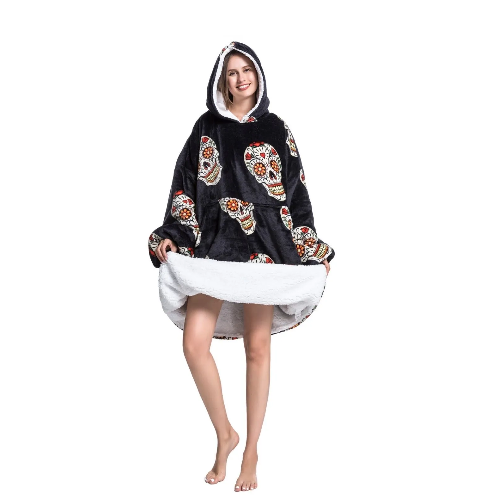 My Snuggy - Adult Sugar Skull Hoodie Blanket