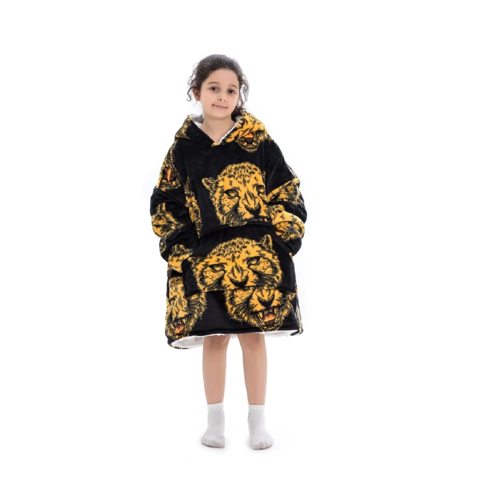 My Snuggy - Kids Leopard Bulldog Hoodie Blanket