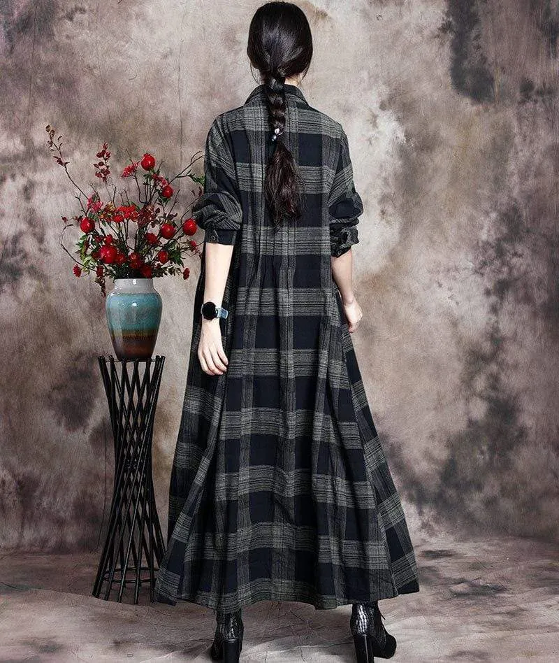 Mystery Girl Plaid Linen Shirt Dress | Nirvana