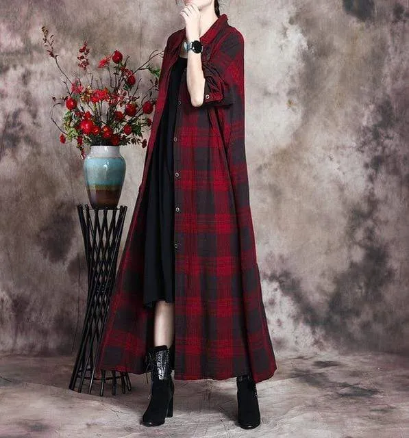 Mystery Girl Plaid Linen Shirt Dress | Nirvana