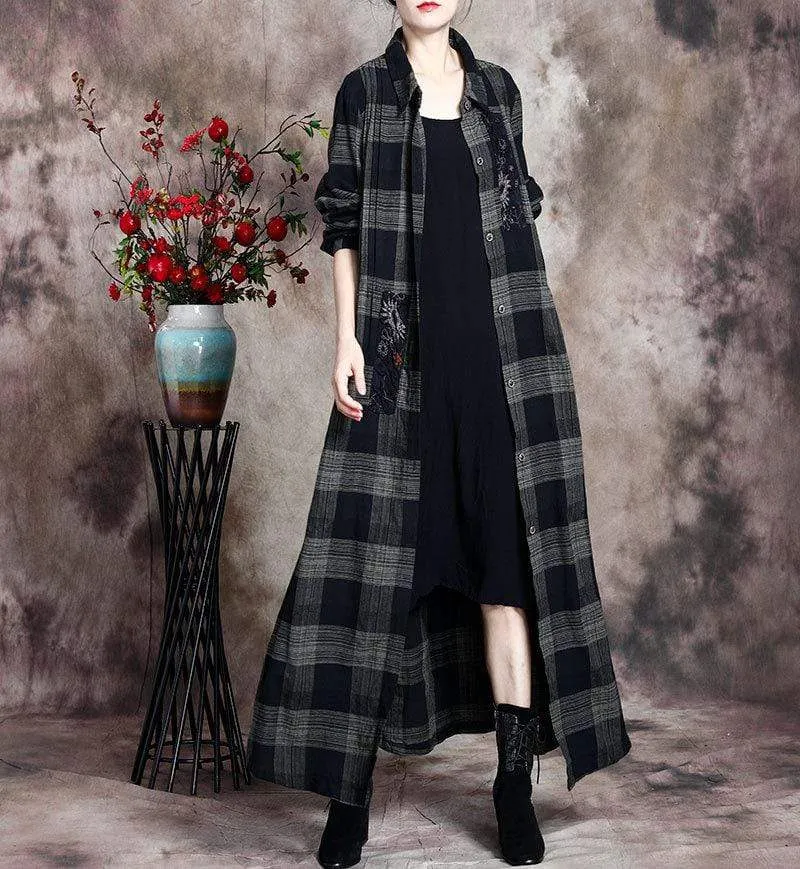 Mystery Girl Plaid Linen Shirt Dress | Nirvana