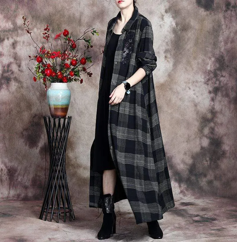 Mystery Girl Plaid Linen Shirt Dress | Nirvana