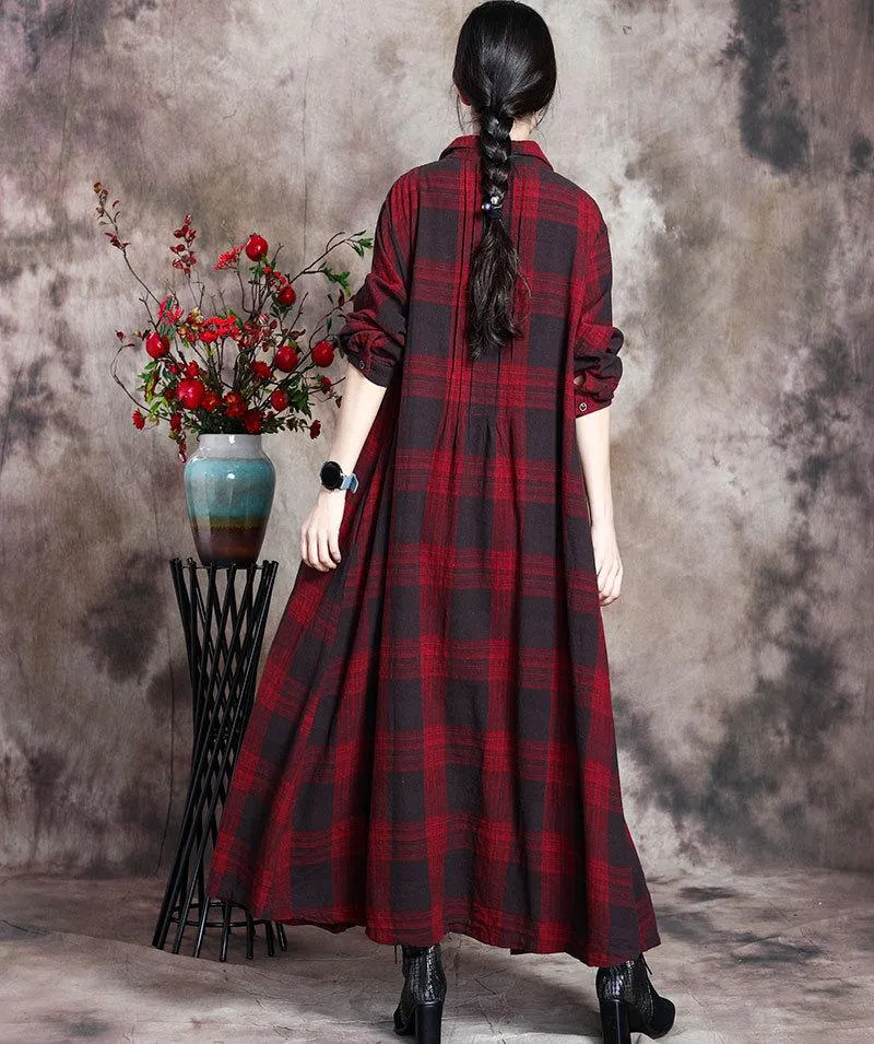 Mystery Girl Plaid Linen Shirt Dress | Nirvana