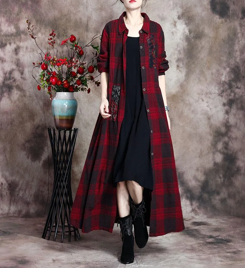 Mystery Girl Plaid Linen Shirt Dress | Nirvana