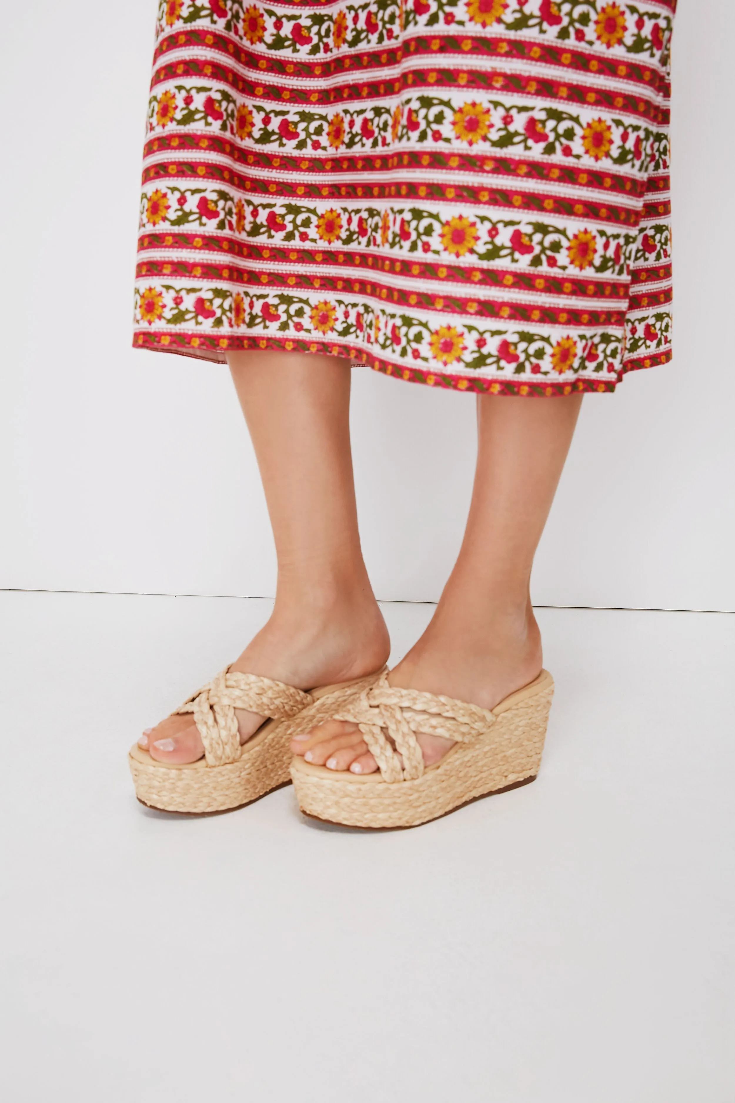 Natural Guadalupe Criss Cross Raffia Sandals