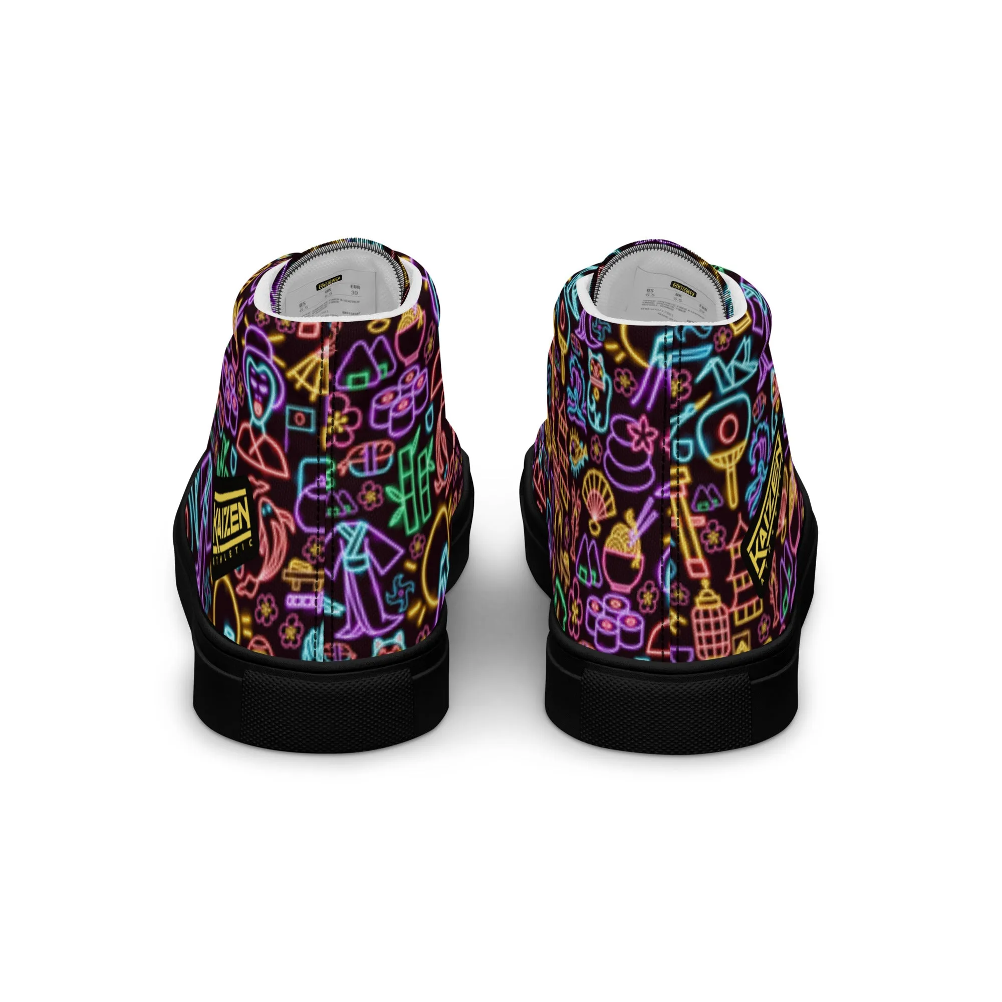 Neon Nights Men’s High top Canvas Shoes by Kaizen Athletic