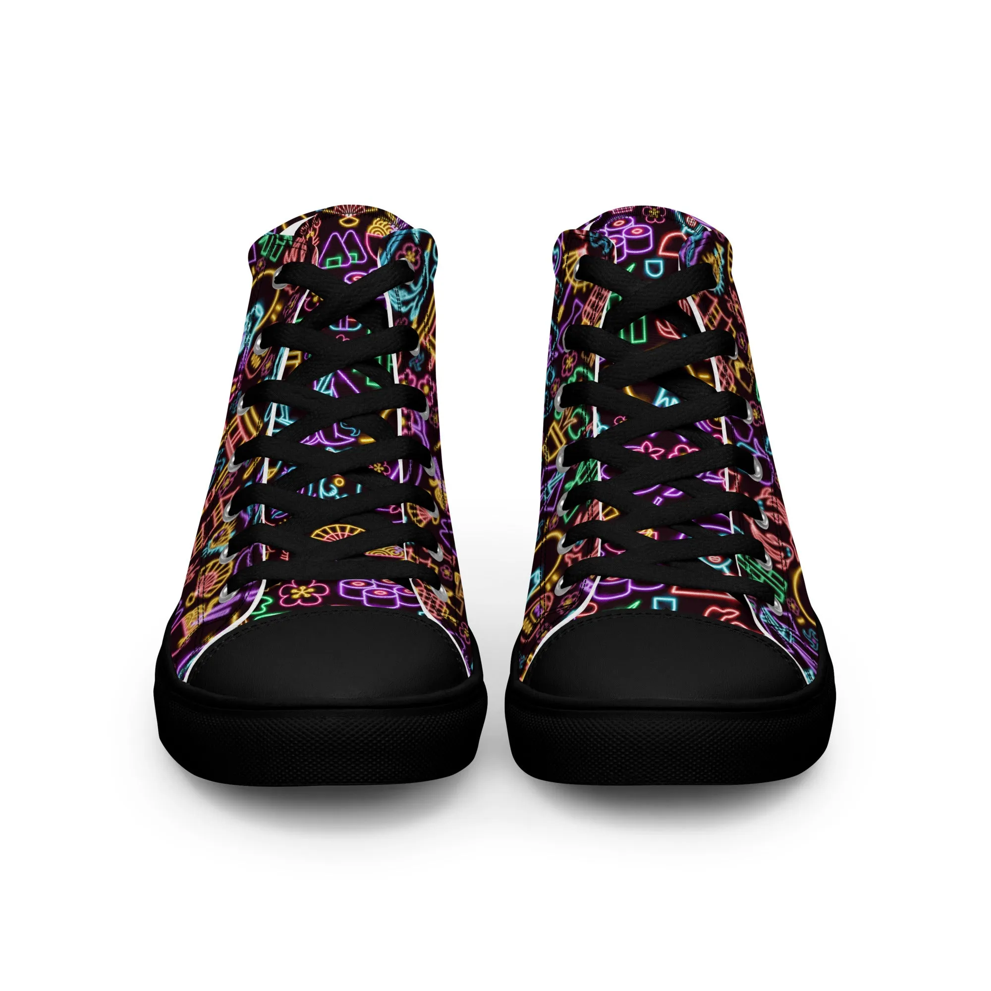 Neon Nights Men’s High top Canvas Shoes by Kaizen Athletic