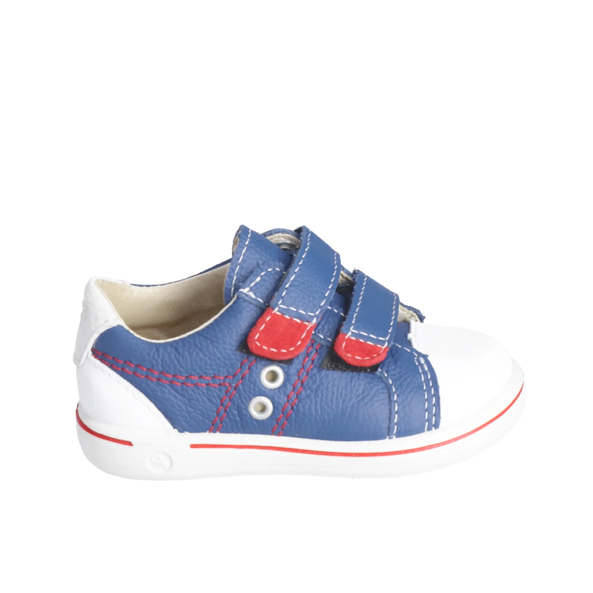 Nippy Leather Sneaker in Blue and Red