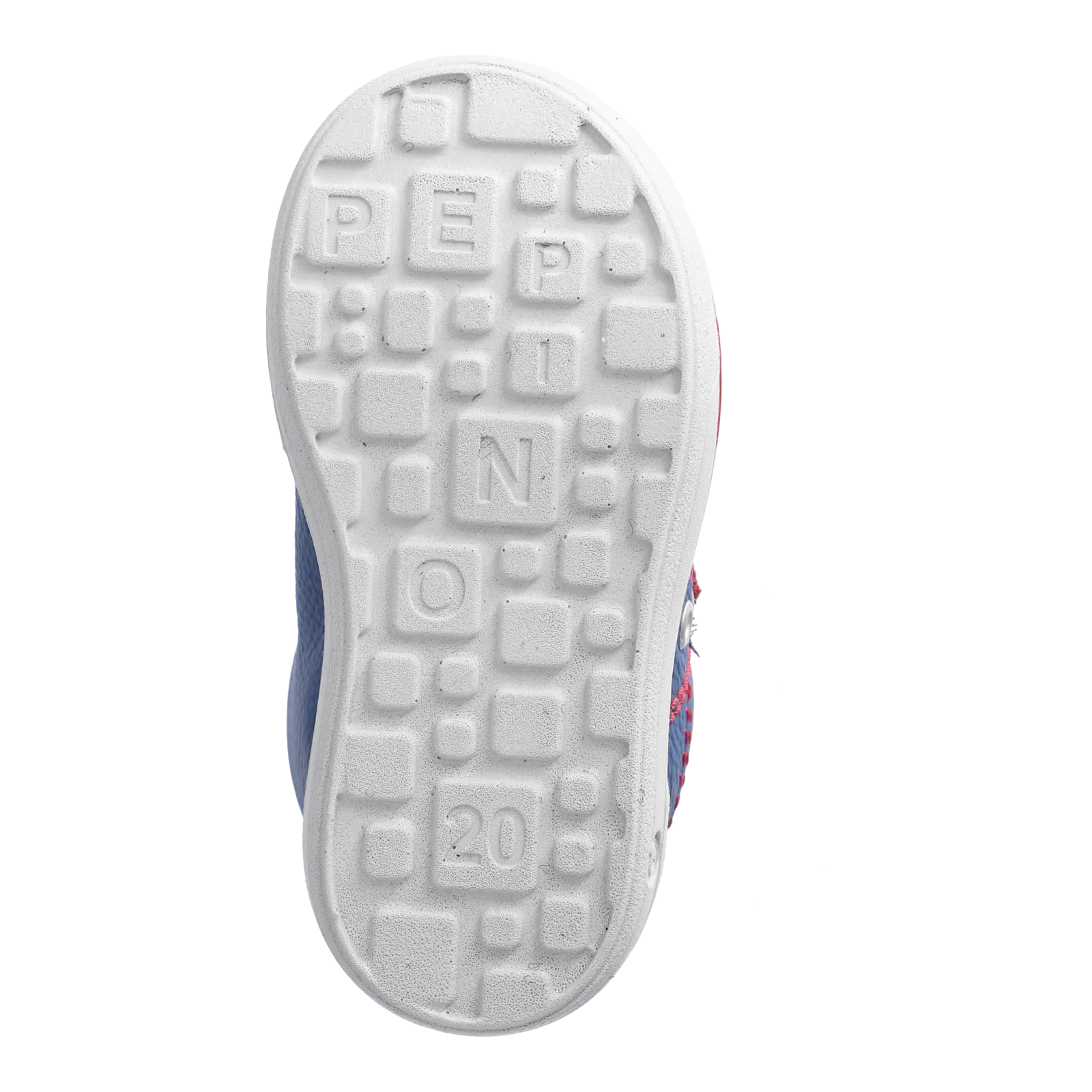 Nippy Leather Sneaker in Blue with Red and White Flag