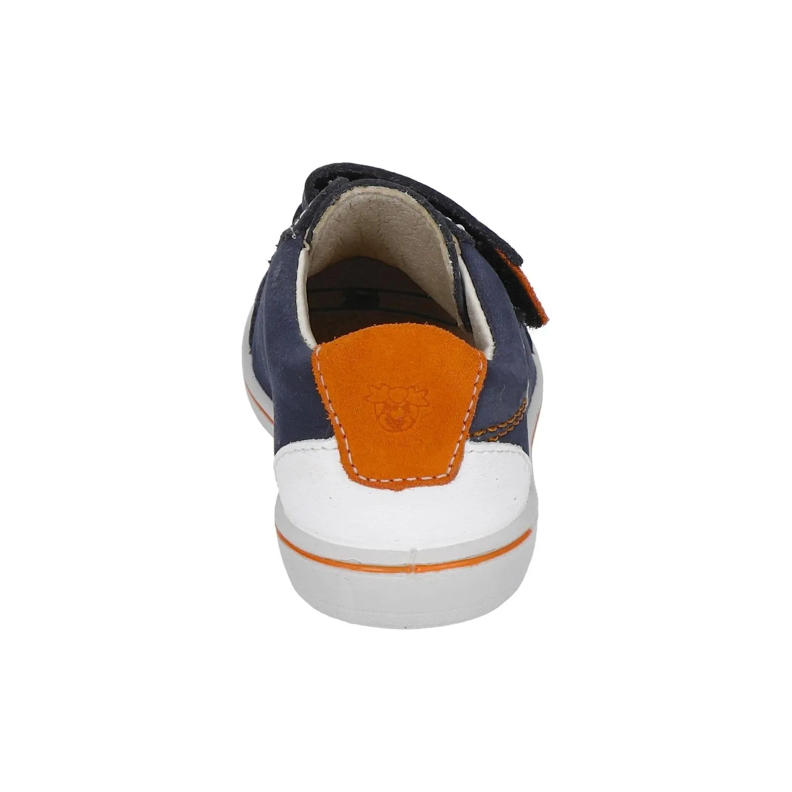 Nippy Leather Sneaker Shoe in Navy Orange