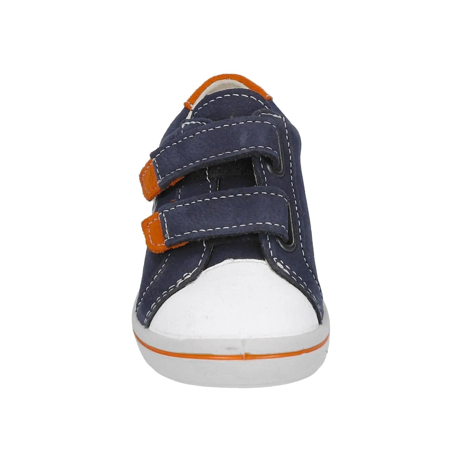 Nippy Leather Sneaker Shoe in Navy Orange