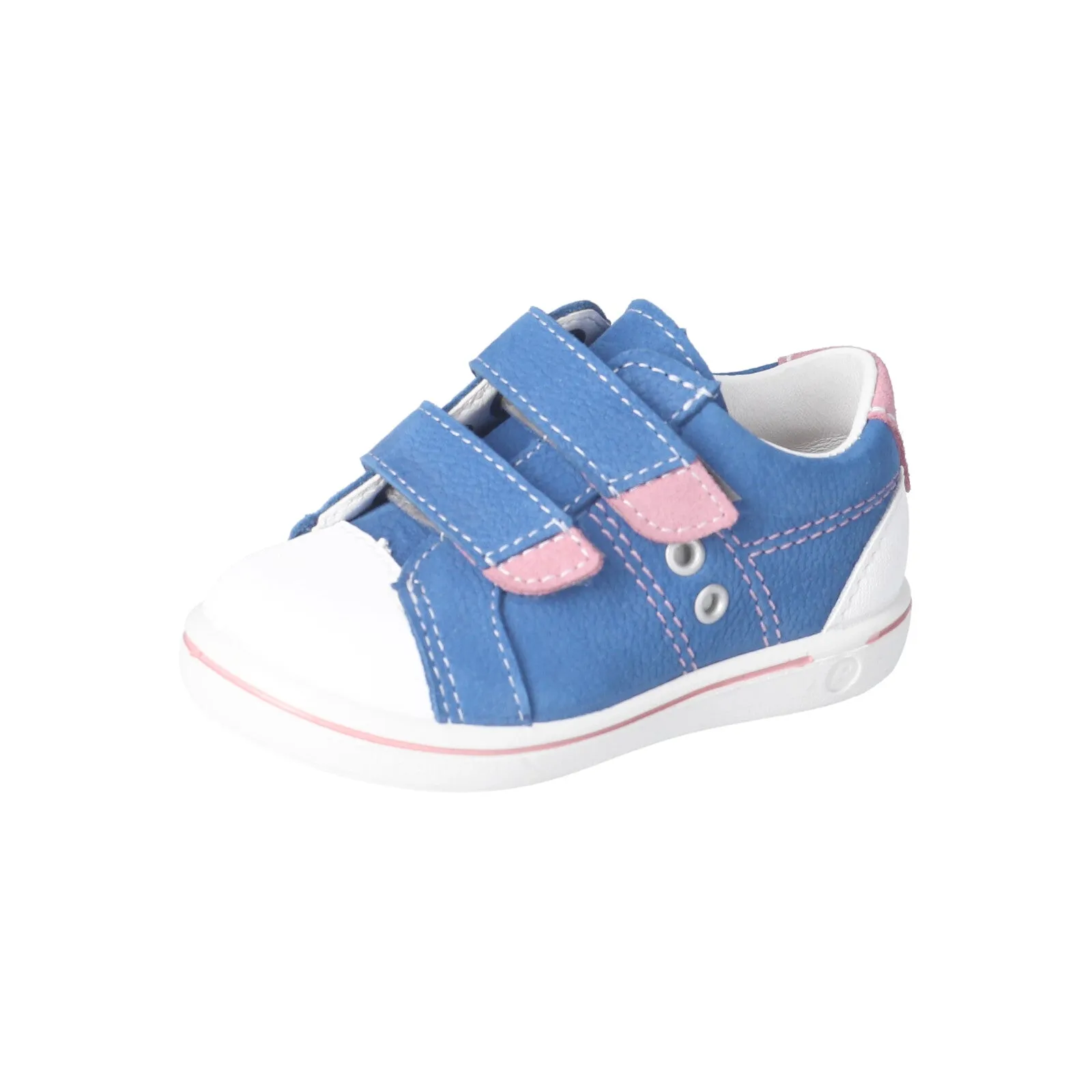 Nippy Leather Sneaker Shoe in Sky Blue and Pink