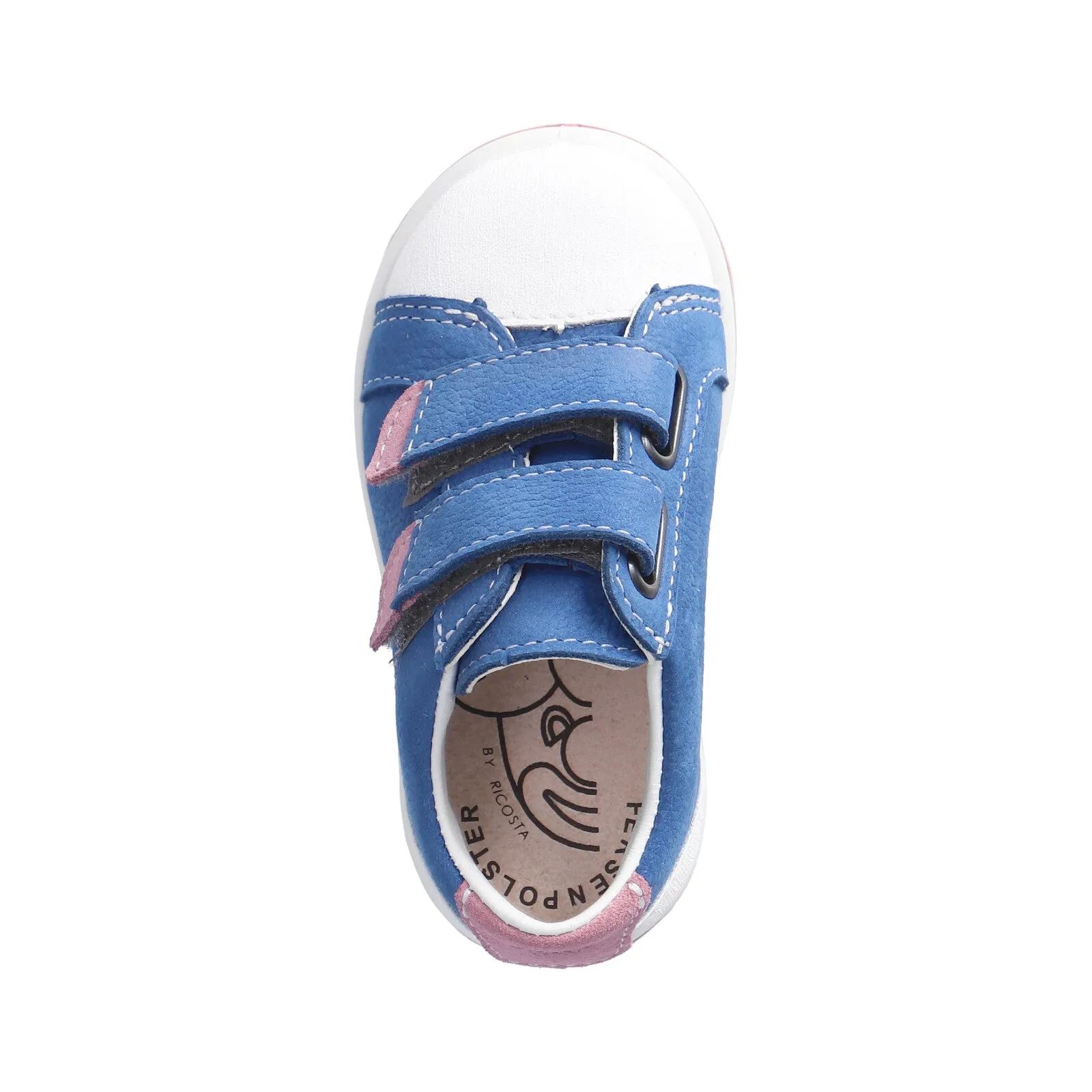 Nippy Leather Sneaker Shoe in Sky Blue and Pink
