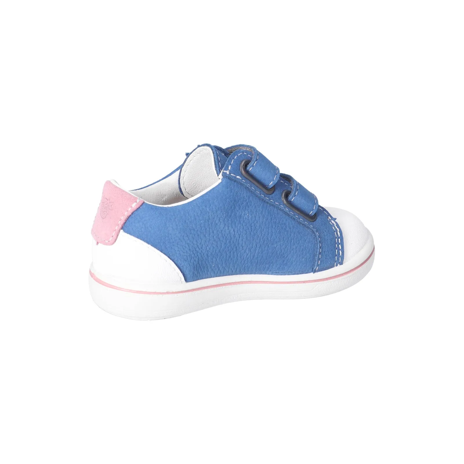 Nippy Leather Sneaker Shoe in Sky Blue and Pink