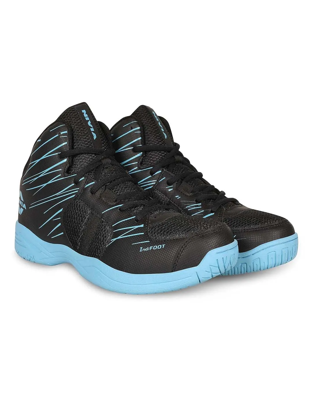 Nivia Panther 2.0 Basketball Shoe For Kids/Soft Cushion Eva Inner Insole Better Fit/Smooth, Comfortable Shoes (Black)