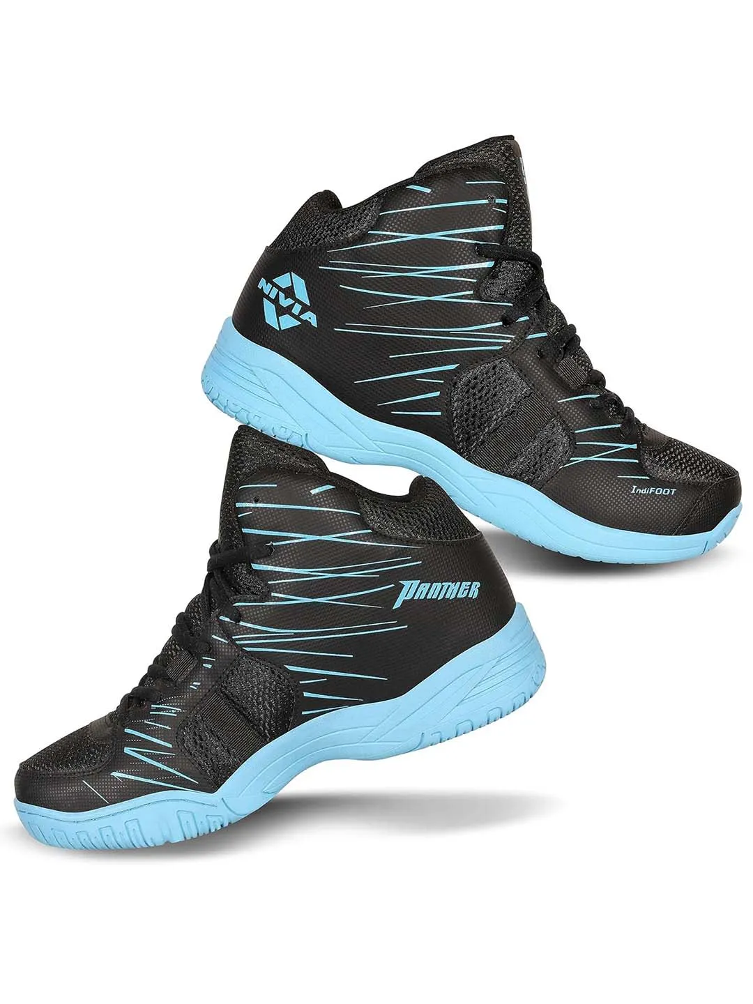Nivia Panther 2.0 Basketball Shoe For Kids/Soft Cushion Eva Inner Insole Better Fit/Smooth, Comfortable Shoes (Black)