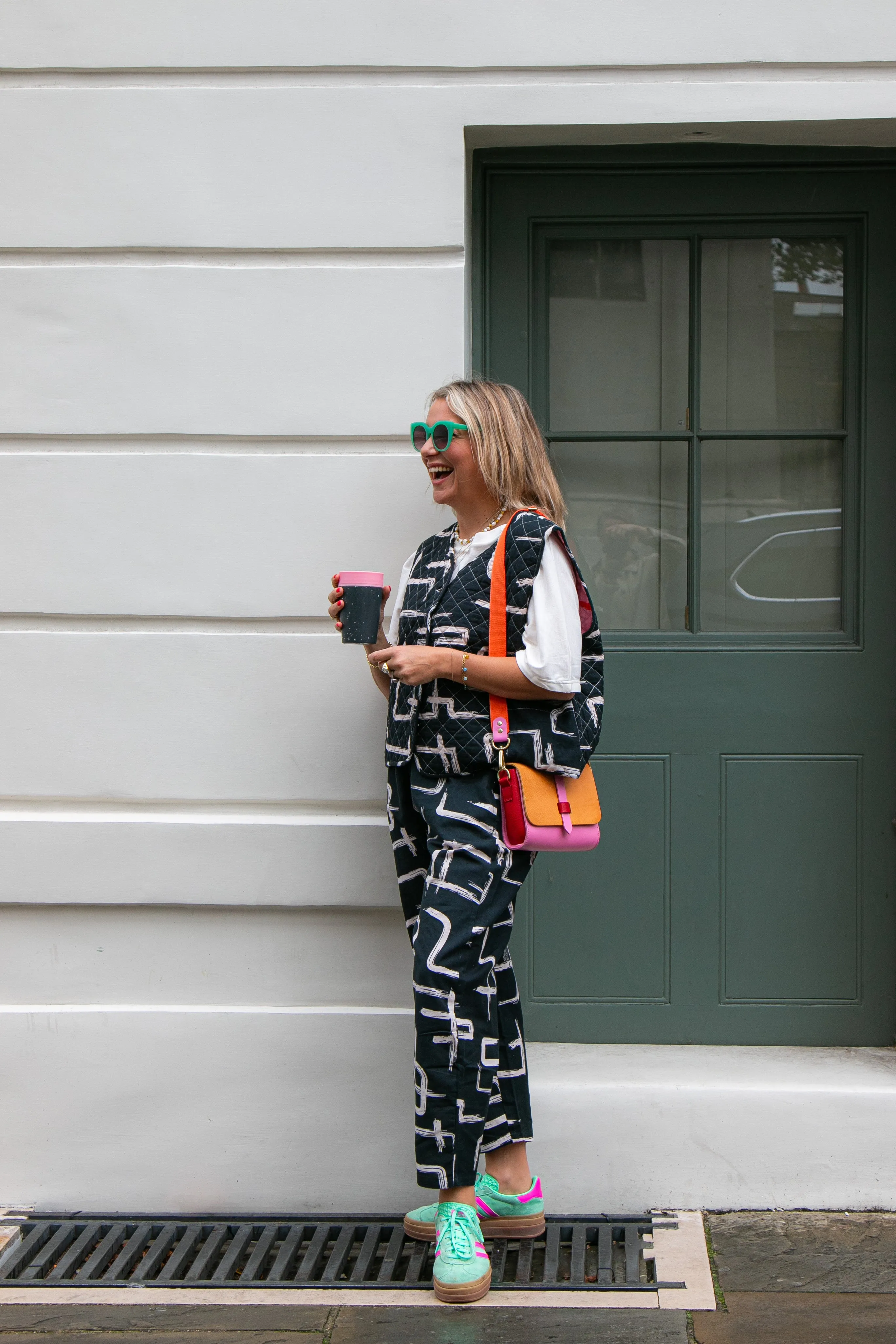 Organic Cotton & Linen Black & White Balloon Trousers by Wild Clouds