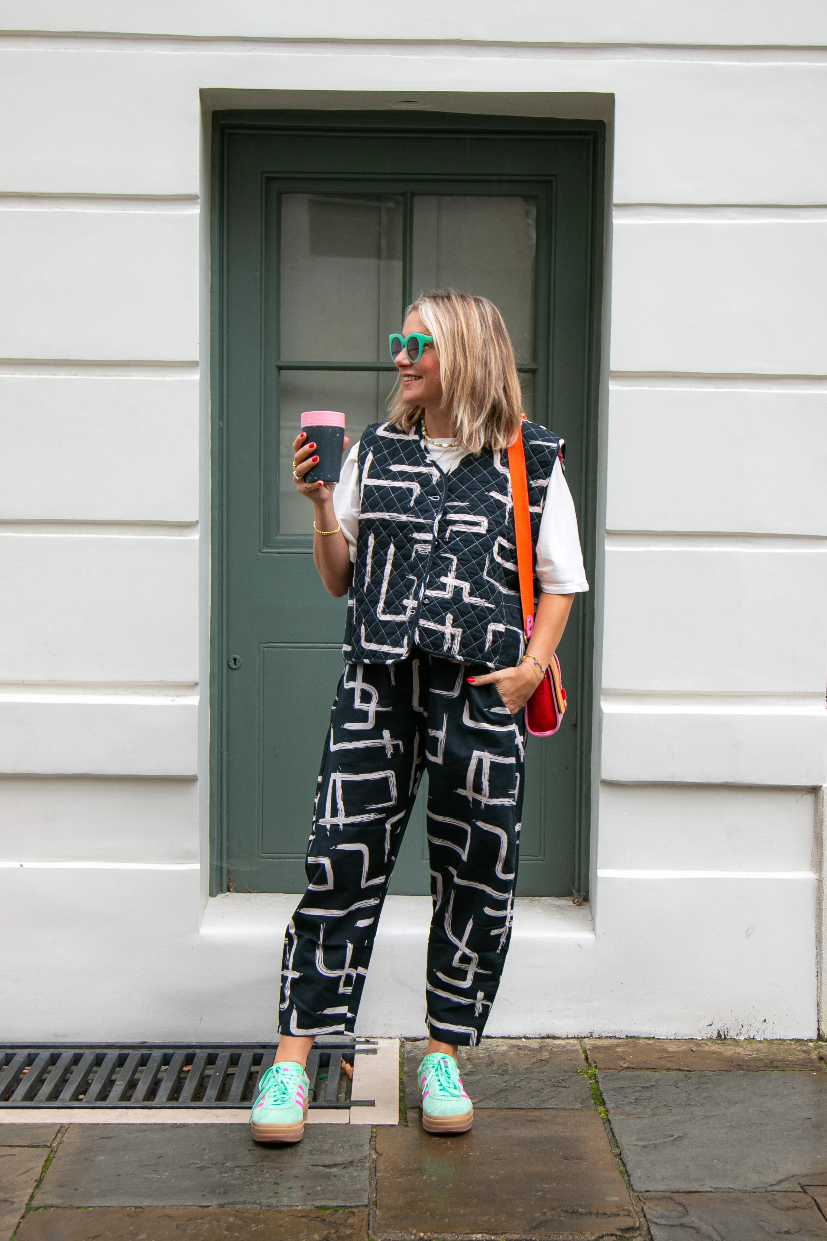 Organic Cotton & Linen Black & White Balloon Trousers by Wild Clouds