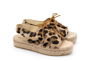 PALAWAN Platform Espadrille Sandals | Leopard Pony