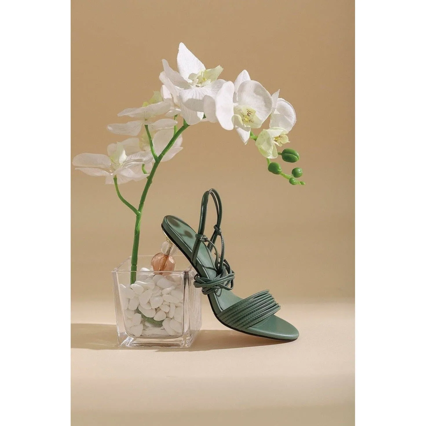 Peep Toe High Crystal Lace-Up Heels