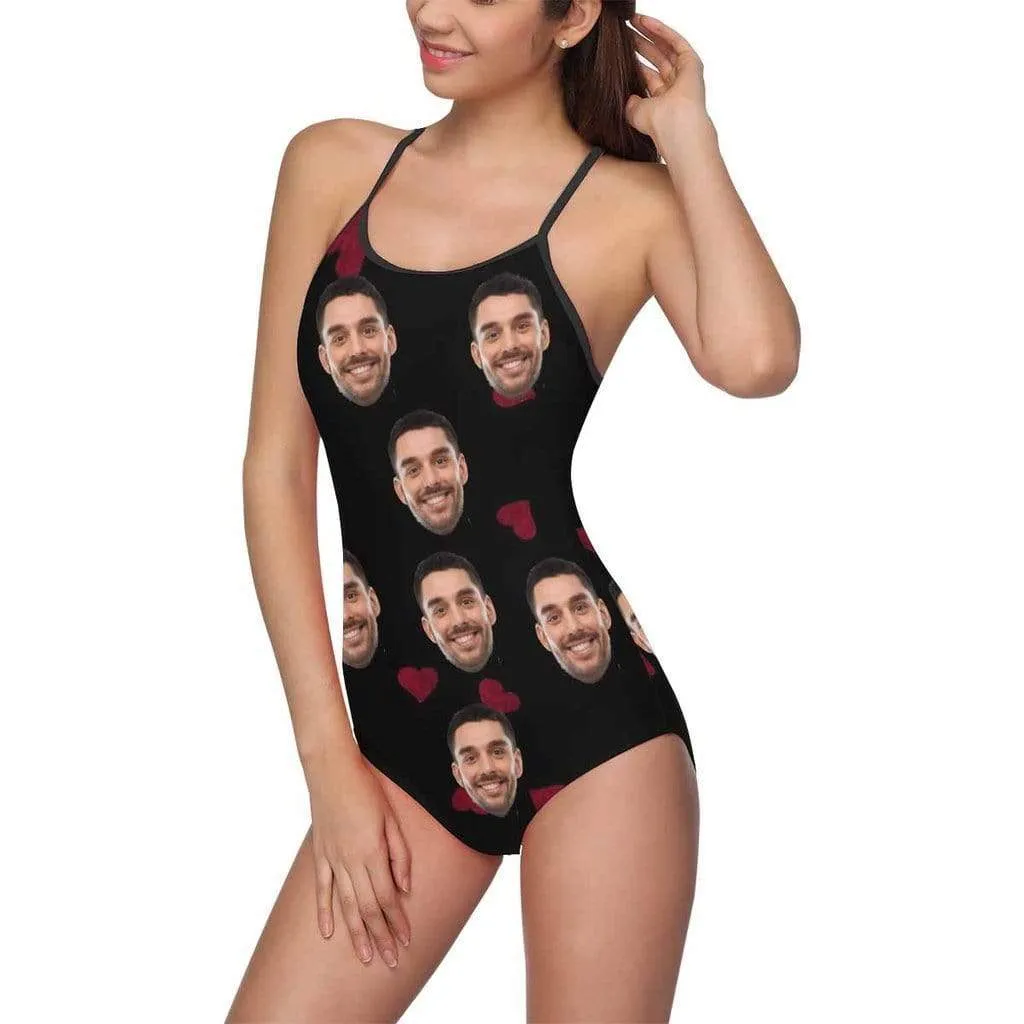 Personalized Face Swimsuit Photo Swimwear Custom Bathing Suit Summer Gift
