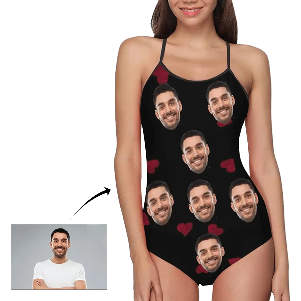 Personalized Face Swimsuit Photo Swimwear Custom Bathing Suit Summer Gift