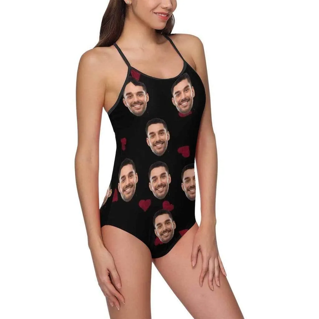 Personalized Face Swimsuit Photo Swimwear Custom Bathing Suit Summer Gift