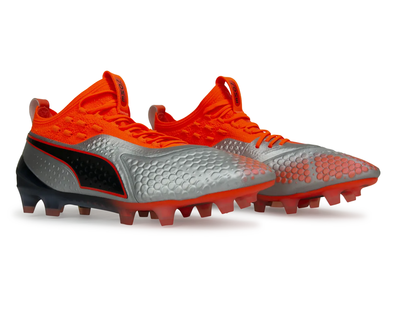 PUMA Men's One 1 Syn FG/AG Silver Orange/Black
