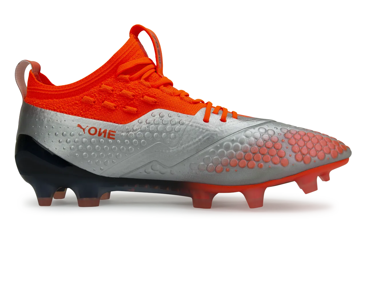 PUMA Men's One 1 Syn FG/AG Silver Orange/Black