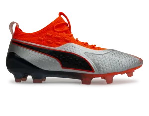 PUMA Men's One 1 Syn FG/AG Silver Orange/Black