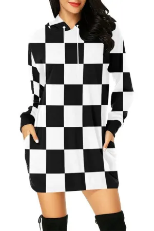 Queen's Gambit Hoodie Dress All Over Print Hoodie Mini Dress