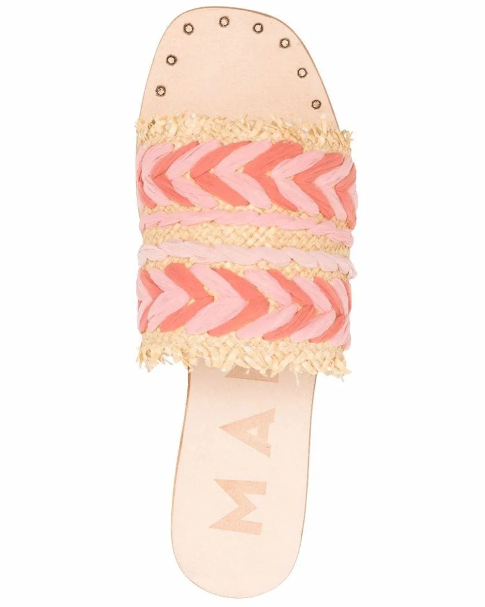 Raffia and Chiffon Sandal in Rose