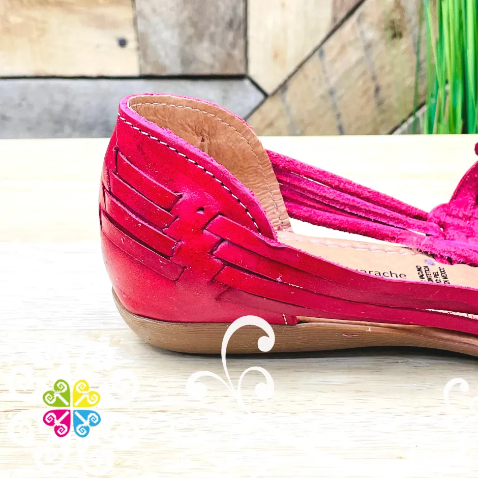 Red Tassels Flat Shoes - Huarache Piel