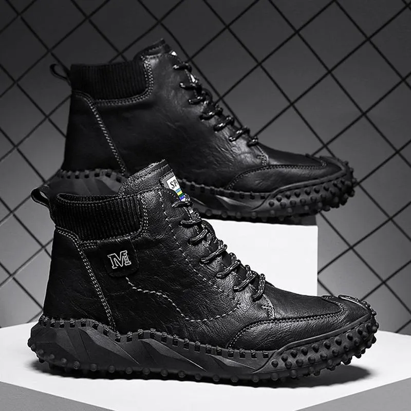 Retro ankle boots for men - anti-slip and comfort
